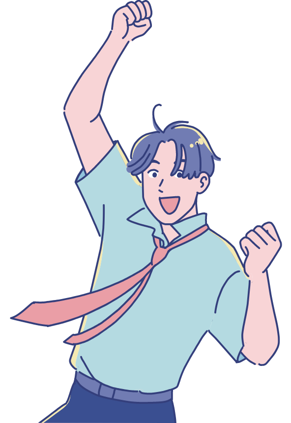 男子学生のイラスト